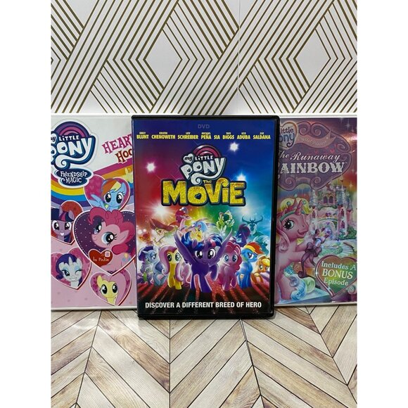 🎀 🌈My Little Pony DVD Bundle: The Movie Hearts & Hooves The Runaway Rainbow - Picture 1 of 7